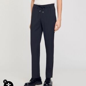 SANDRO Alpha Slim Fit Dress Pants In Navy Blue EU Size 38 Jogger Style